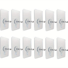 12pc Heavy Duty PVC Adhesive Nails for Wall Hooks - Waterproof and Non-Drilling
