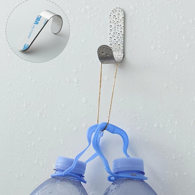 3pcs Stainless Steel Hook Wall Mounted Coat Hat Hook Self Adhesive Traceless