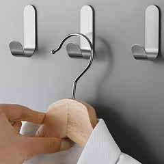 3pcs Stainless Steel Hook Wall Mounted Coat Hat Hook Self Adhesive Traceless