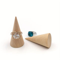 5pcs Wooden Cone Ring Organizer Jewelry Display Holder