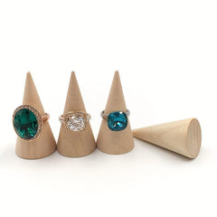 5pcs Wooden Cone Ring Organizer Jewelry Display Holder