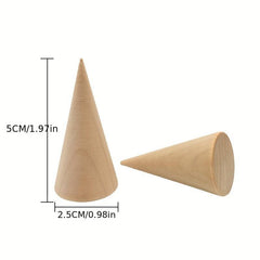 5pcs Wooden Cone Ring Organizer Jewelry Display Holder