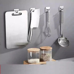 Stainless Steel Wall Hook Key Holder Towel Rack Self Adhesive Bathroom Hanger