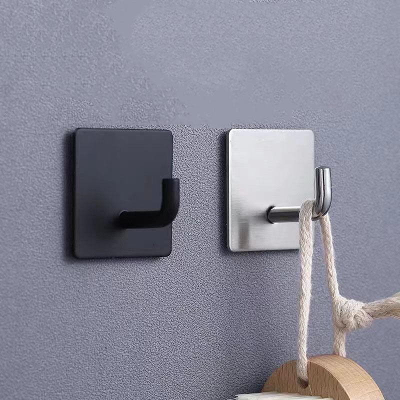 Stainless Steel Wall Hook Key Holder Towel Rack Self Adhesive Bathroom Hanger