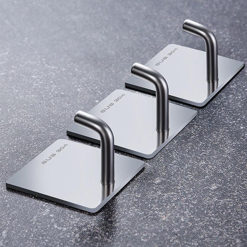 Stainless Steel Wall Hook Key Holder Towel Rack Self Adhesive Bathroom Hanger