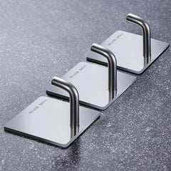 Stainless Steel Wall Hook Key Holder Towel Rack Self Adhesive Bathroom Hanger