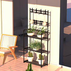 Foldable Flower Stand Indoor Outdoor Succulent Display Tall Plant Stand