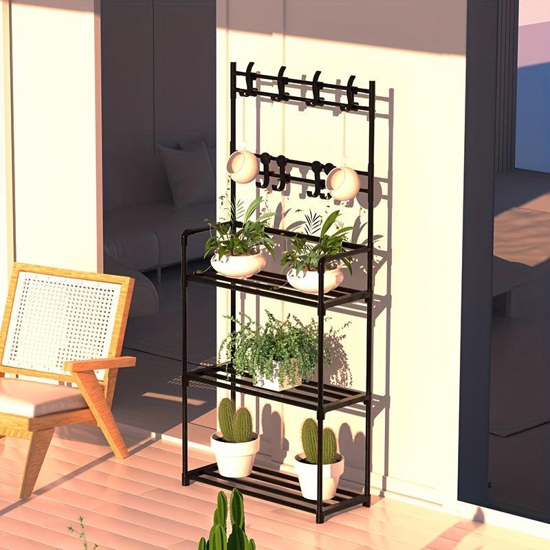 Foldable Flower Stand Indoor Outdoor Succulent Display Tall Plant Stand