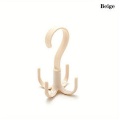 2pcs Plastic Rotatable Coat Hook Wardrobe 4 claw Hanging Hook
