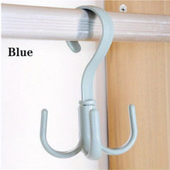 2pcs Plastic Rotatable Coat Hook Wardrobe 4 claw Hanging Hook