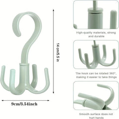 2pcs Plastic Rotatable Coat Hook Wardrobe 4 claw Hanging Hook