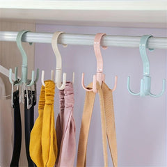 2pcs Plastic Rotatable Coat Hook Wardrobe 4 claw Hanging Hook