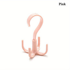 2pcs Plastic Rotatable Coat Hook Wardrobe 4 claw Hanging Hook