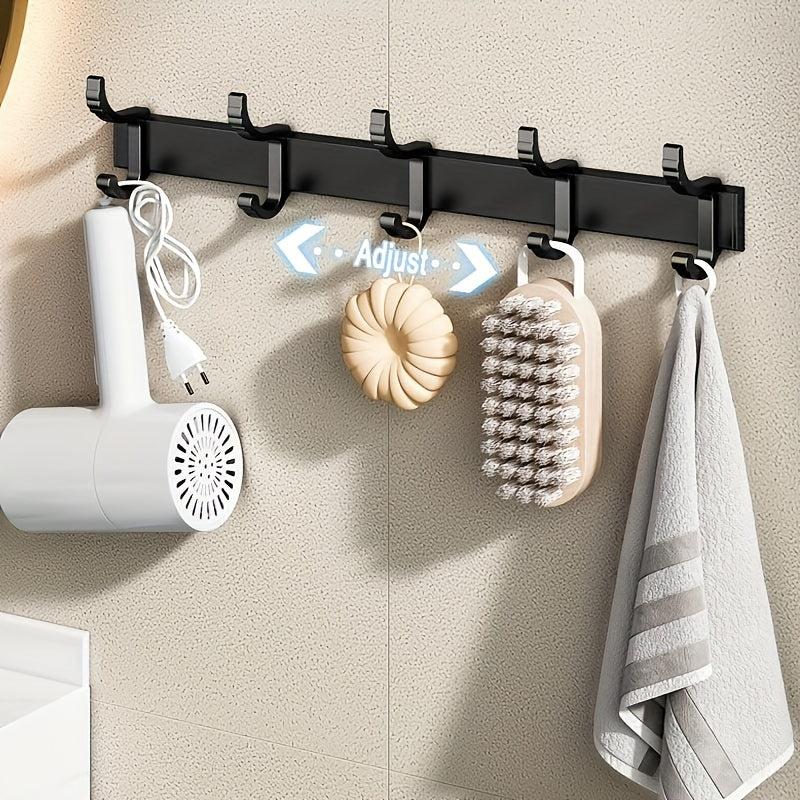 Adjustable Space Aluminum Hook for Bathroom Kitchen Clothes Towel