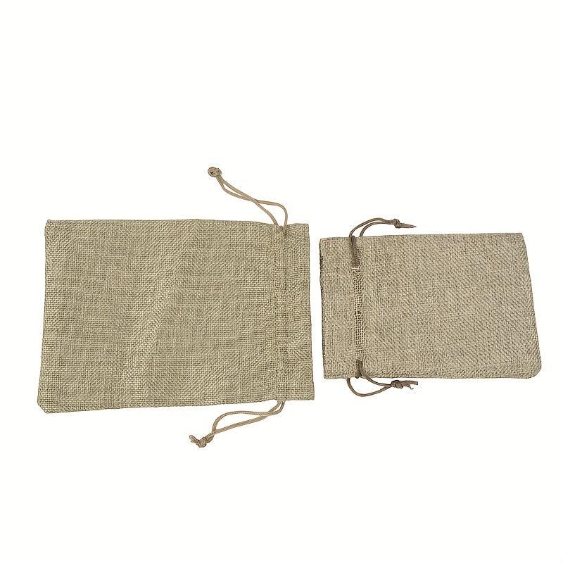 10pcs Linen Bags Cotton Drawstring Gift Bags Wedding Christmas Use Sachet Storag