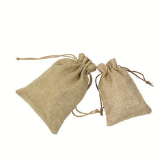 10pcs Linen Bags Cotton Drawstring Gift Bags Wedding Christmas Use Sachet Storag