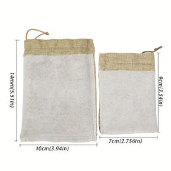 10pcs Linen Bags Cotton Drawstring Gift Bags Wedding Christmas Use Sachet Storag