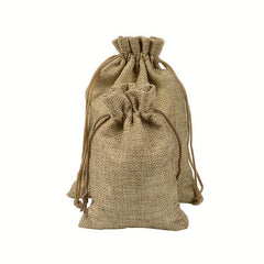10pcs Linen Bags Cotton Drawstring Gift Bags Wedding Christmas Use Sachet Storag