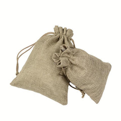 10pcs Linen Bags Cotton Drawstring Gift Bags Wedding Christmas Use Sachet Storag