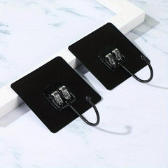 5pcs Adhesive Hooks Stainless Steel Hangers, Reusable Towel Shower Cap Hooks