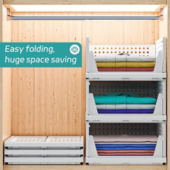 3PCs Stackable Clothes Storage Organizer for Bathroom and Bedroom