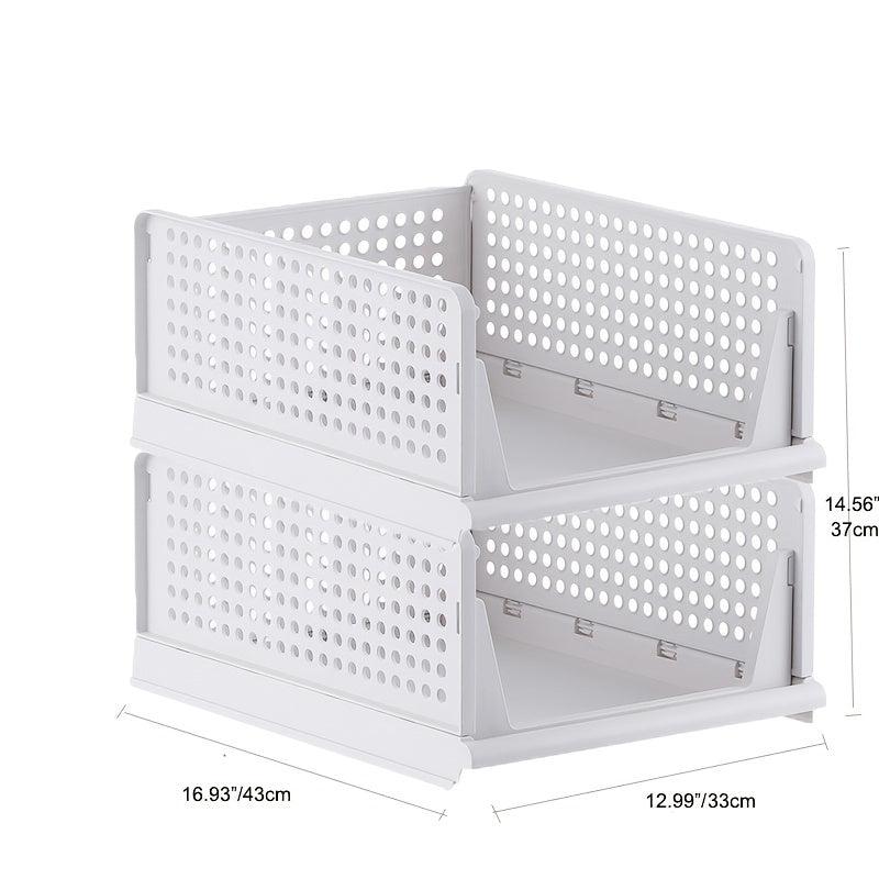 3PCs Stackable Clothes Storage Organizer for Bathroom and Bedroom