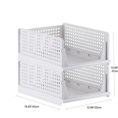 3PCs Stackable Clothes Storage Organizer for Bathroom and Bedroom