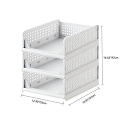 3PCs Stackable Clothes Storage Organizer for Bathroom and Bedroom