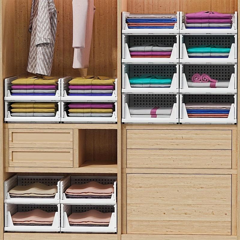 3PCs Stackable Clothes Storage Organizer for Bathroom and Bedroom