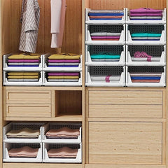 3PCs Stackable Clothes Storage Organizer for Bathroom and Bedroom
