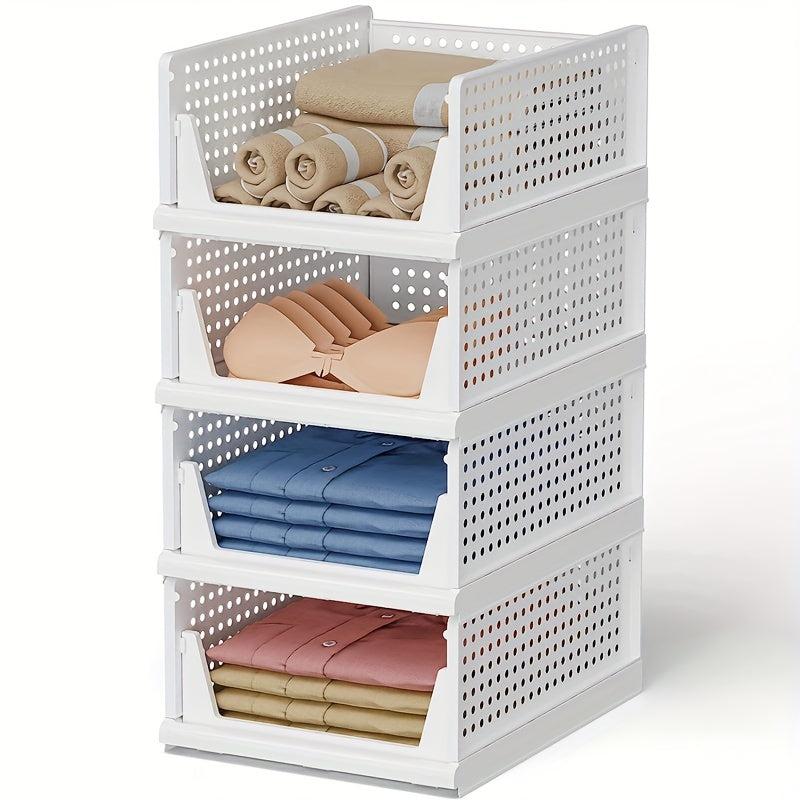 3PCs Stackable Clothes Storage Organizer for Bathroom and Bedroom