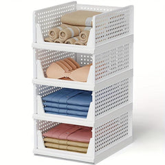 3PCs Stackable Clothes Storage Organizer for Bathroom and Bedroom