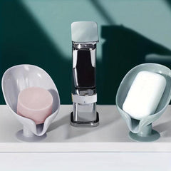 Sink Soap Drain Box Holder Suction Cup Drain Soap Rack Kitchen Bathroom Storage