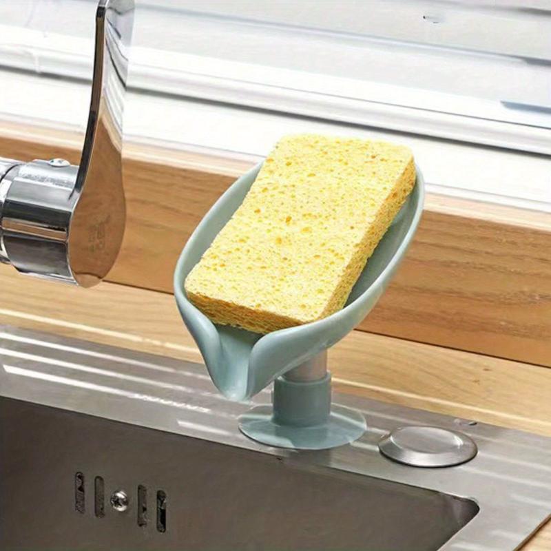Sink Soap Drain Box Holder Suction Cup Drain Soap Rack Kitchen Bathroom Storage