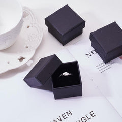 24pcs Square Cardboard Jewelry Box Velvet Filled for Party Weddings