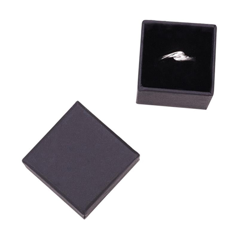 24pcs Square Cardboard Jewelry Box Velvet Filled for Party Weddings