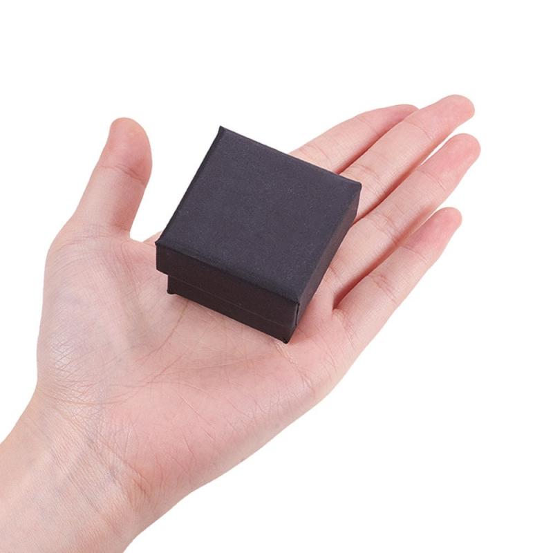 24pcs Square Cardboard Jewelry Box Velvet Filled for Party Weddings