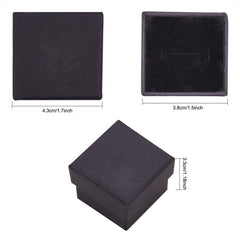 24pcs Square Cardboard Jewelry Box Velvet Filled for Party Weddings