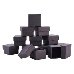 24pcs Square Cardboard Jewelry Box Velvet Filled for Party Weddings