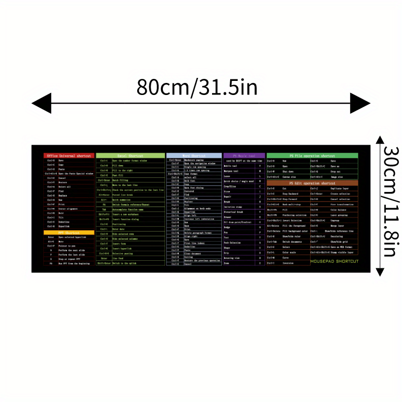 Computer Function Shortcut Key Mouse Pad Large Thickened Keyboard Table Mat