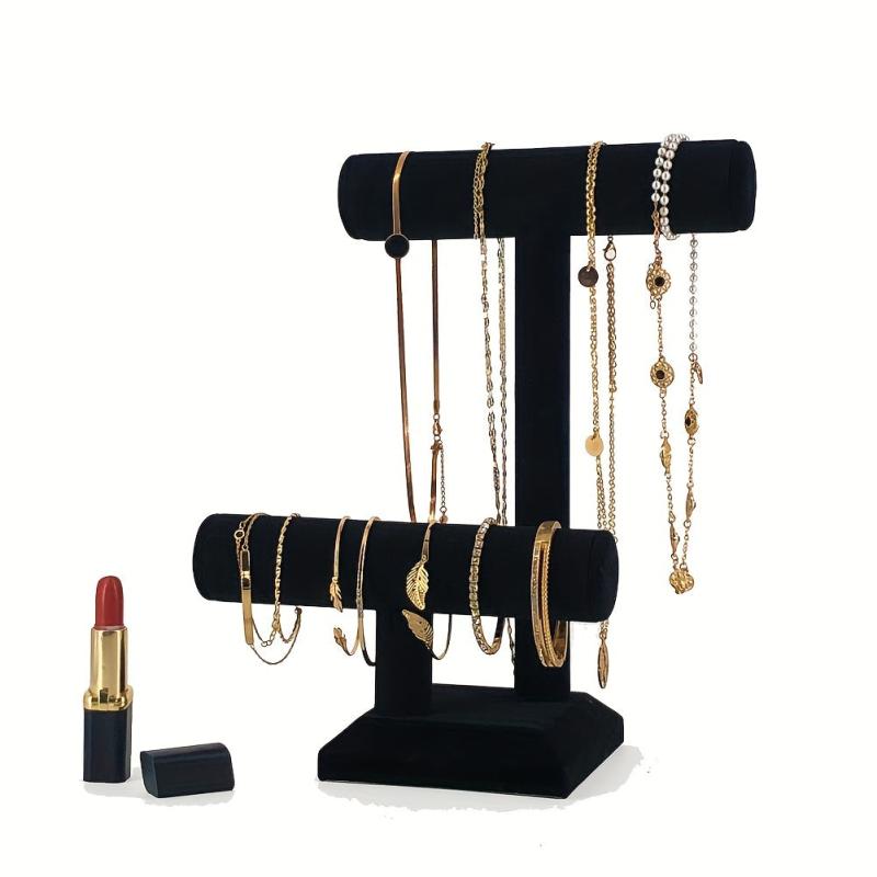 2 layer Velvet Jewelry Display Stand