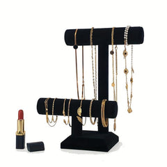 2 layer Velvet Jewelry Display Stand
