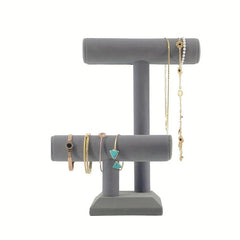2 layer Velvet Jewelry Display Stand