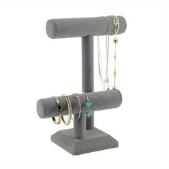 2 layer Velvet Jewelry Display Stand
