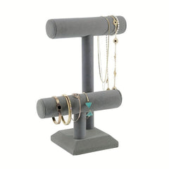2 layer Velvet Jewelry Display Stand