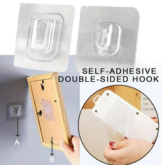 3 Pairs Transparent Double Sided Hooks