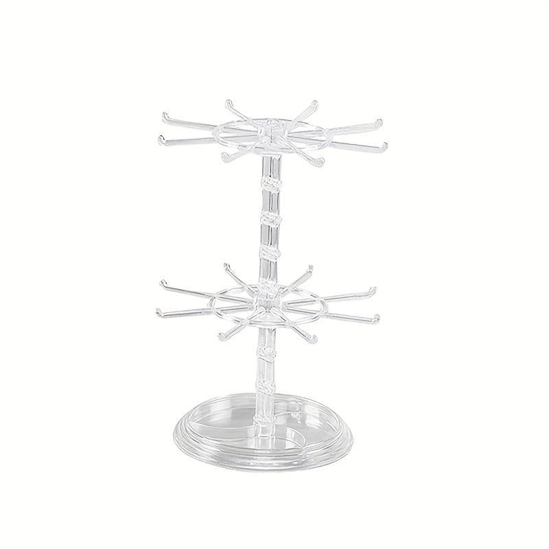 2 Tier Rotatable Jewelry Display Rack for Necklaces Earrings Bracelets Pendants