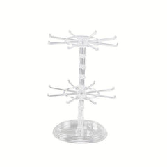 2 Tier Rotatable Jewelry Display Rack for Necklaces Earrings Bracelets Pendants
