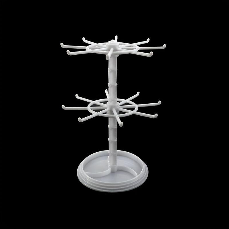 2 Tier Rotatable Jewelry Display Rack for Necklaces Earrings Bracelets Pendants