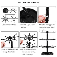 2 Tier Rotatable Jewelry Display Rack for Necklaces Earrings Bracelets Pendants